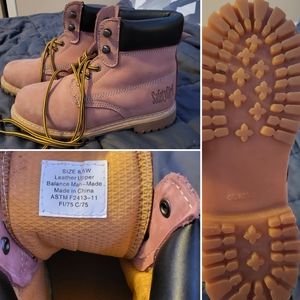 Safety Girl Steel Toe Boots Size 8.5W, Color Pink